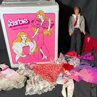 BARBIE CASE with Misc. Plus Clothing Dresses * KEN DOLL
