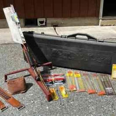 Clay Pigeon Thrower * Gun Case * Ammo Belts * Gun, Cleaning Accessories
