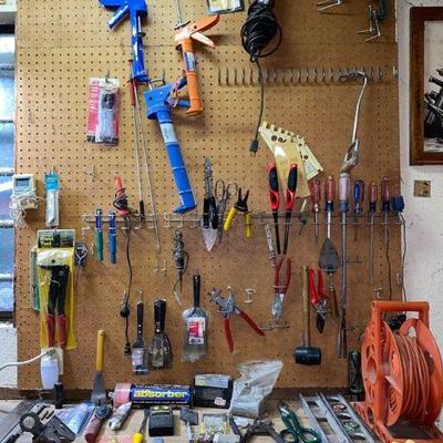 Garage Bench And Pegboard Catchall
