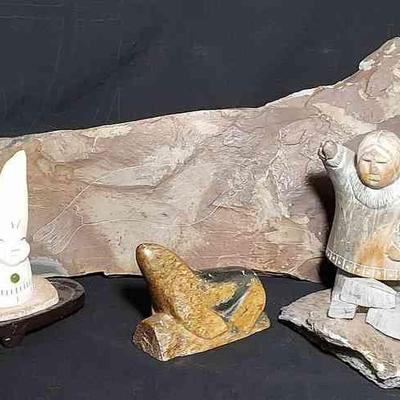 Natural Stone Carvings * Alaskan Native * Seals
