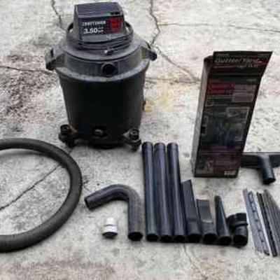 16 Gallon Craftsman Wet Dry Vac * Gutter And Yard Cleanup Kit * Tested And Working
