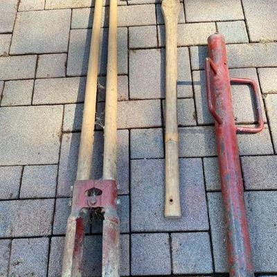 Fencing And Digging Tools * Pickax * Post Hole Digger * Fence Post Slide Hammer
