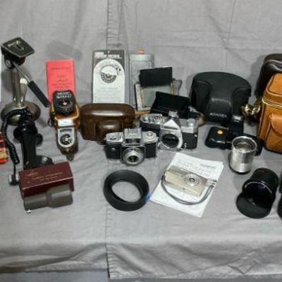 Eclectic Collection Of Vintage Cameras And Accessories * Graflex * Olympus Stylus * Konica * Minolta
