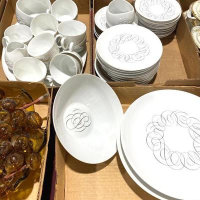MCM continental china set by Raymond Lowey "Script"