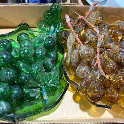 Czech glass grapes clusters