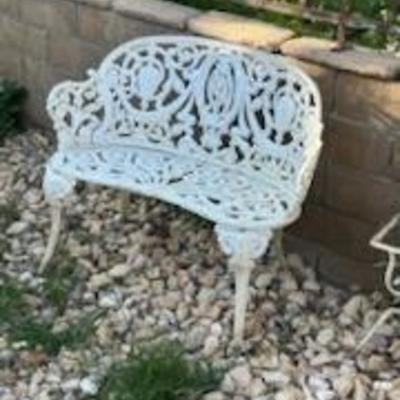 Old wrought iron bench