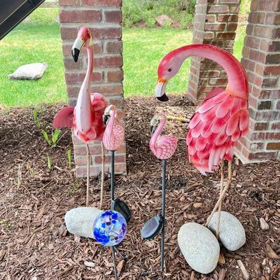 flamingo yard art