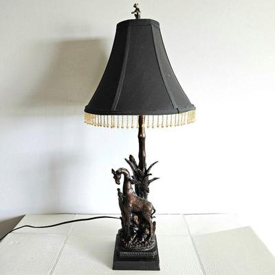 Whimsical Giraffe Table Lamp Shows Mother & Baby Together - Heavy Weight Metal 23