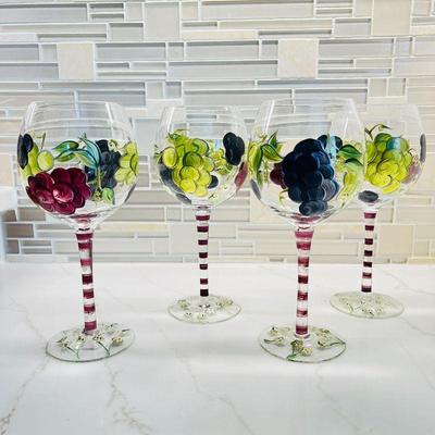 Hand painted wine glasses