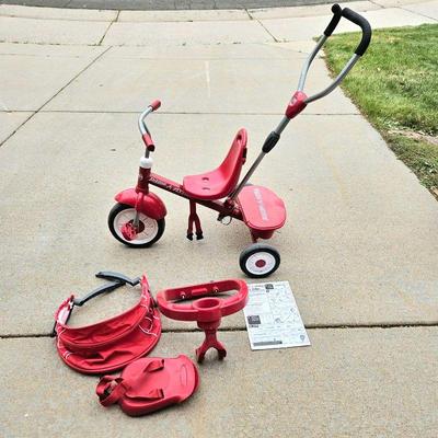  Radio Flyer Four in One Trike - Push Tricycle with Additional Accessories