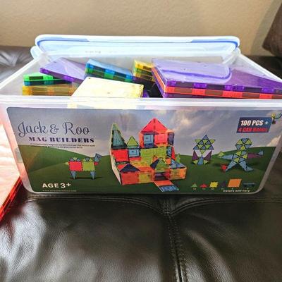 Full Set of Jack & Roo Mag Builders - Magnetic Building Tiles 100 plus pieces