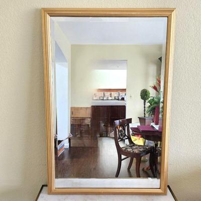 Heavy Weight Beveled Wall Mirror with Gold Frame  