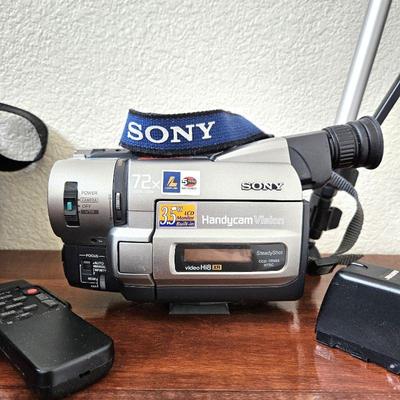 Vintage Sony Camcorder "Video Hi8 XR" 72X Digital Zoom with Remote Control, Case & Tripod