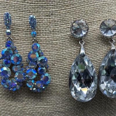 (2) Pair of Crystal Earrings