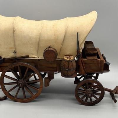 Vintage Handmade Covered Wagon by Y Moreno 