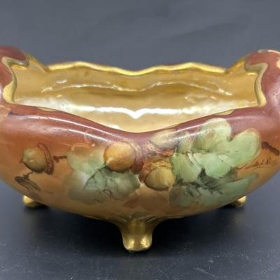 MZ Austria Porcelain Footed Oval Acorn Dish