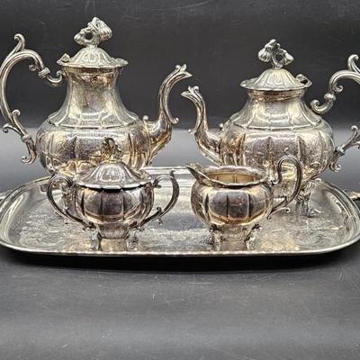 5) Silver Plate Coffee & Tea Set