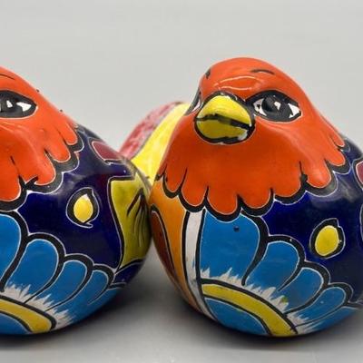 Mexican Talavera Pottery Bird Figurines
