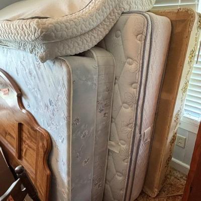 Queen mattress- excellent condition, mattress topper, full size set. Bed frames 