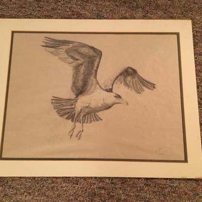 Original charcoal drawing, signed by artist as 