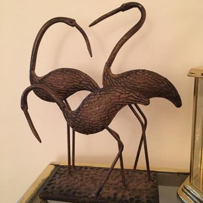 Sea bird metal sculpture, hammered