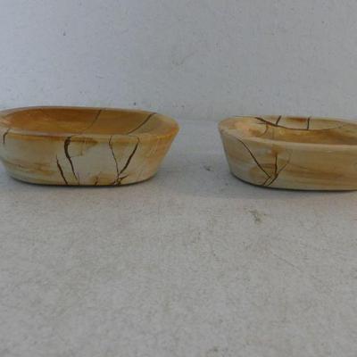 Vintage 1970s Made in Pakistan Pair of Marble Soap Dishes