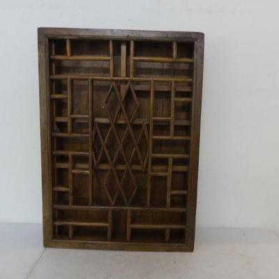 Antique 19th Century (Or Earlier) Chinese Wooden Window Screen Hinged to Display Case - 22
