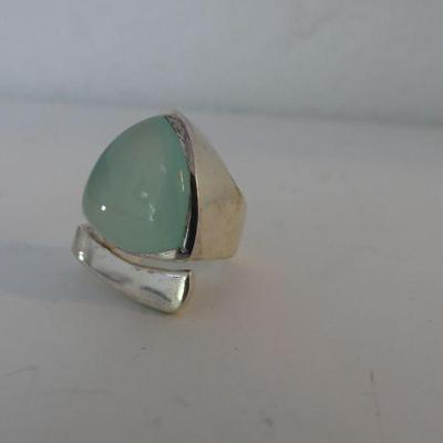 Vintage Sterling Blue Chalcedony Ring - Size 5½ - TW 21.1g