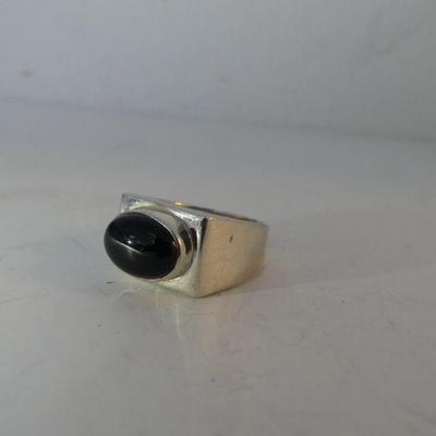 Vintage Sterling Onyx Ring - Size 12½ - TW 15.1g