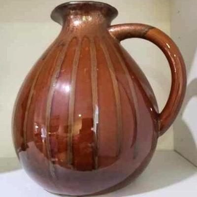 Brown glaze art pottery pitcher