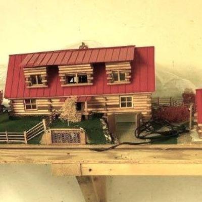 Handmade scale model farmhouse
