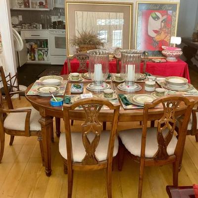 Dining table and chairs, china