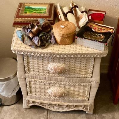 Wicker side table