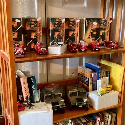 Books and diecast cars