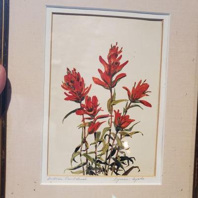 Indian Paint Brush 
Lyman Byxbe – Colorado
Hand Colored Etching

