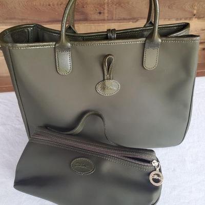 Longchamp Roseau vinyl tote and pouch
