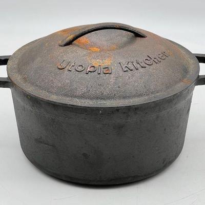 Utopia Kitchen Cast Iron Pot with Lid
