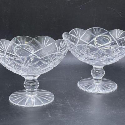 (2) Vintage Tipperary Crystal Open Compotes
