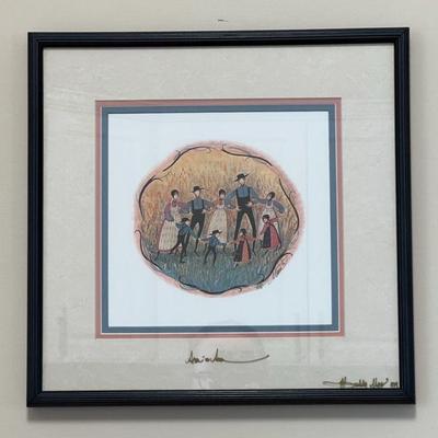 “Arm in Arm” Framed Limited Edition Print Signed by P. Buckley Moss 1989
