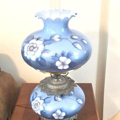 Gorgeous Blue Hurricane Gone With The Wind Lamp
