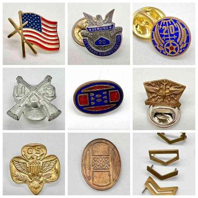 Patriotic Pins
Air Force, Girl Scouts, Veterans Administration and more
