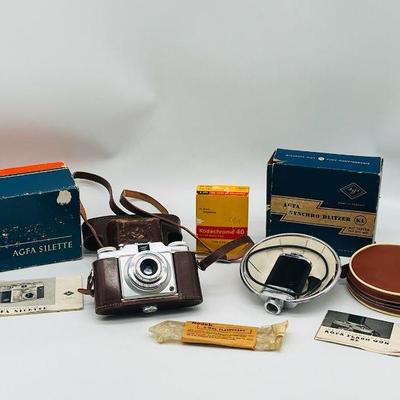 Vintage Kodak & AGFA Camera, Case, Flash, Film, Manuals & More
