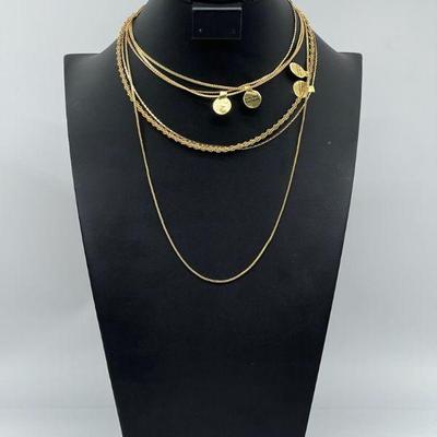 (6) 24 Karat Gold Electroplate Necklaces
Longest necklace is 24