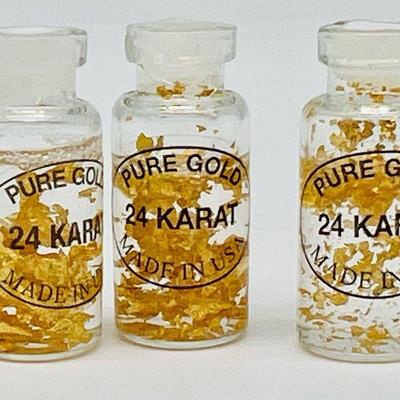 (3) Glass Vials of 24 Karat Gold
