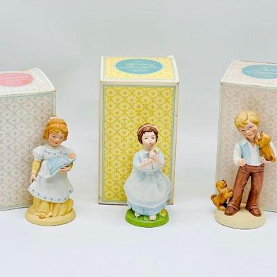 (3) Avon Handpainted Porcelain Figurines
A Mother's Love 1981, Best Friends 1981, and Wishful Thoughts girl blowing on a dandelion 1982....