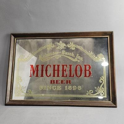 Lot 42 | Vintage Michelob Beer Wood Framed Mirror