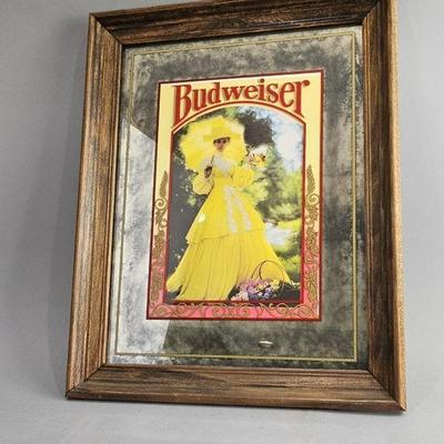 Lot 47 | Vintage Budweiser Wood Framed Mirror