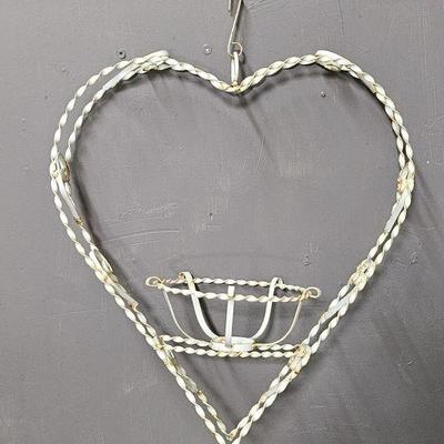 Lot 114 | Vintage Twisted Metal Heart Floral Hanger