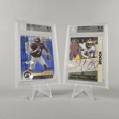 Lot 222 | 2001 Autographed David Terrell & Mike Vick Cards