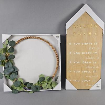 Lot 272 | Prinz At Home Kitchen Rules & Beaded Wreath